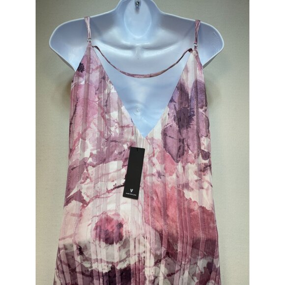 Lulus Sparkling Summer Purple Floral Lurex Maxi Dress Womens Sze L Boho Slit NWT - Picture 11 of 16